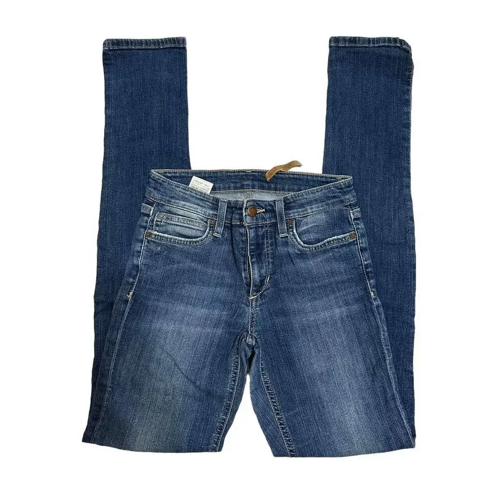 Joe's Jeans Women's Blue Mid-Rise Curvy‎ Skinny Denim Jeans Size 25